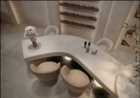Ensemble de mobilier et d'équipements de salon de coiffure et de manucure de luxe sur mesure pour la décoration intérieure de magasins de beauté modernes