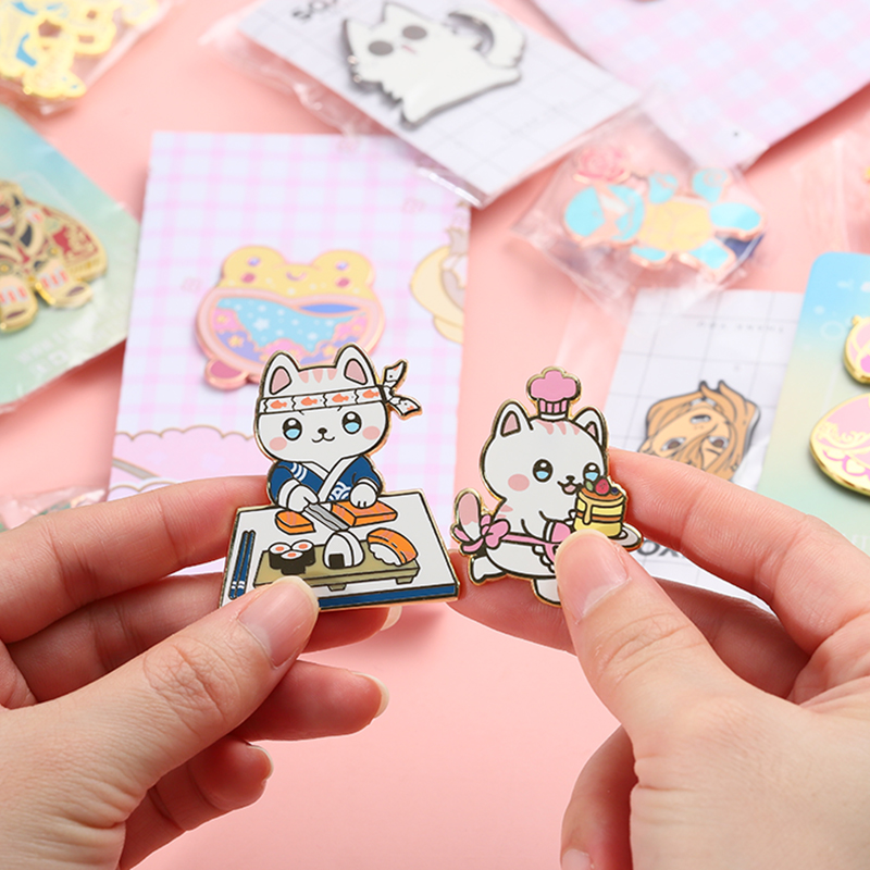 cartoon pin badge