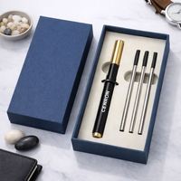 Caja de Regalo de Madera con Bolígrafo Personalizado con Serigrafía Moderna y Recarga, para Regalos Promocionales Corporativos y para Empleados
