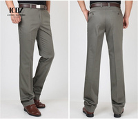 Pantalon de costume décontracté long à taille mi-haute, coupe droite, avec cordon de serrage, couleur kaki, style jean crayon évasé pour homme