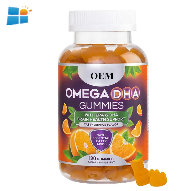 OEM/ODM/OBM 100% טהור אורגני לילדים מולטי ויטמין DHA אומגה 3 תוספי שמן דגים אומגה 3 6 9 DHA גומי לילדים 60 גומי