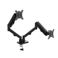 Soporte de Monitor Dual Auki con Resorte de Gas, Ajustable en Altura de 13-32 Pulgadas, Capacidad de 10 kg, VESA 75/100 mm