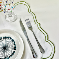 Sous-verre en dentelle ondulée brodé, décoration de table en tissu personnalisée, fourniture directe d'usine