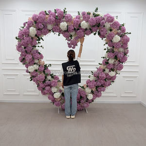 Nuovo Design bianco ortensie Wedding archy sfondo a forma di cuore fiore di scena per la decorazione di eventi - Product Image 6