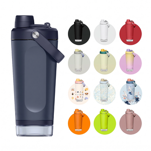 Nueva llegada 2026: Botella mezcladora de proteínas de acero inoxidable con doble pared y aislamiento al vacío, grado alimenticio OEM, con <span class=keywords><strong>compartimento</strong></span> de 500 ml para entrenamiento. - Product Image 6