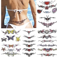 Autocollants de tatouage sexy pour le nombril féminin, tatouages temporaires amusants pour couvrir la taille, tatouage féminin imperméable pour femmes et filles