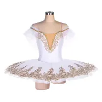 Tutu de ballet professionnel classique pour adulte, costume de cygne blanc du Lac des cygnes, robe de danse de ballerine en forme de crêpe, spandex/nylon, filles, femmes