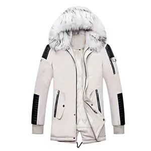 T40 Drop Shipping parka da uomo in cotone spesso solido con cappuccio Slim Fit con cerniera Design invernale giacca da uomo