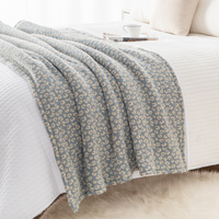 Weiche, minimalistische Tiermuster-Decke aus Nylon-Acryl-Jacquard-Strick, dekorative Bettdecke, wendbare Sherpa-Strickdecke für den Winter