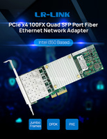 LREC9054pf-4sfp 100fx, 4 puertos, SFP, pcie, lc, Intel I350, chipset, adaptador de tarjeta de red nic óptico