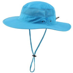 Sombrero de protección solar con cordón ajustable y ala ancha, protección UV completa durante actividades de verano al aire libre - Product Image 2
