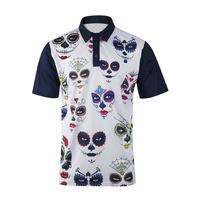 OEM alta calidad 88 poliéster 12 spandex allover Atlético Golf desgaste impreso Jersey Polo de punto Polo para los hombres