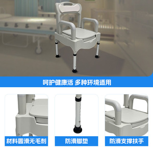 Portable Toilet <b>Chair</b> For Elderly And Disabled With Non Slip Foot <b>Pads</b> And Armrests Modern Design C00701 - Product Image 1