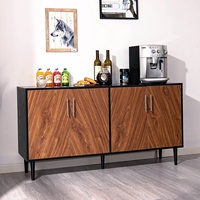Buffet en panneaux de bois style américain, couleur bois naturel, personnalisable en usine, simple, luxe discret, multifonctionnel, pour rangement