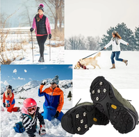 YAMA Portable Crampons 5 Goujons Antidérapant Ice Gripper Spike Crampons Silicone Acier Neige Ski Randonnée Griffes Couvertures pour Escalade