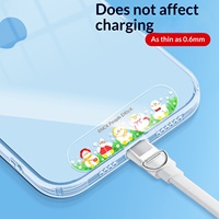 Attache-téléphone transparente anti-perte avec clip de fixation, support de carte en TPU, autocollant arrière à motifs et pièce de connexion