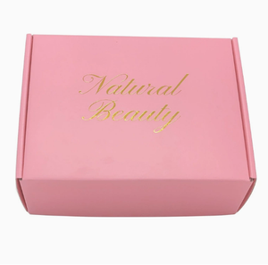 Custom gold logo Pink Mailer Boxes Thick Corrugated Paper For Corporate Gift <b>And</b> Handcrafted Accessories Storage - Product Image 1