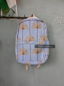 High Quality Hand-Block Printed Quilted Cotton <b>Backpack</b> Ethnic Indian Floral Pattern Bohemian <b>College</b> Lightweight Portable - Product Image 6