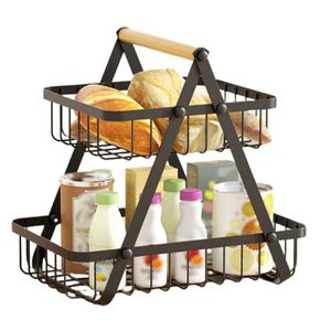 Wood Handle Fruit Vegetable <b>Basket</b> Fruit Bowl <b>Bread</b> <b>Basket</b> Vegetable Holder for Kitchen Storage <b>Basket</b> - Product Image 4