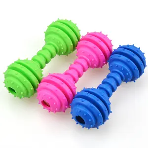 Pet köpek TPR Molar çiğnemek oyuncak Golden Retriever oyuncak ayı dikenli vokal kauçuk oyuncaklar halter çan ile