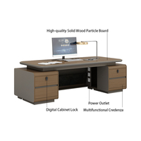 Scrivania da Ufficio Ergonomica Intelligente Personalizzabile, Regolabile in Altezza, di Lusso, Moderna, per Manager, CEO ed Executives, con Cassetto Portaoggetti