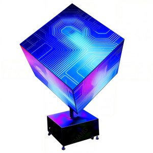 จอแสดงผล LED รูปทรงลูกบาศก์สำหรับโฆษณาในร่ม ความละเอียด P2 HD สำหรับวางบนเคาน์เตอร์ เหมาะสำหรับร้านค้าปลีก สำนักงาน และตกแต่งโต๊ะทำงาน - Product Image 1