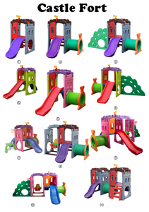 Aire de jeux balançoire et toboggan pour enfants, ensemble de jouets pour le château, le parc aquatique intérieur, en plastique, en HDPE - Product Image 2