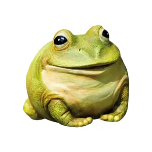 生动的自定义脂肪青蛙树脂动物雕像为花园装饰