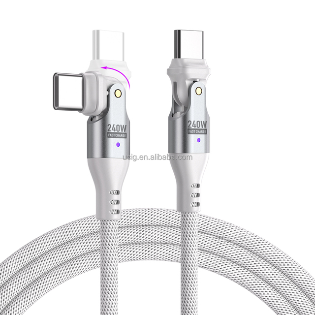 240W USB-C Cable 1.8m | Double 180 Rotation Head 5A Fast Charing & Data Sync Type C Phone Laptop Charger Cord