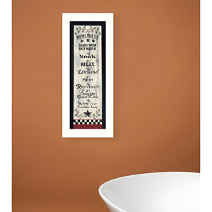 Regole del bagno HMS stampa 7 incorniciata bianco parete arte bagno eleganti accenti della parete - Product Image 1