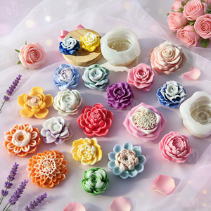 Molde para Hornear Pasteles con Diseño de Flores J1037, Molde para Decoración de Pasteles, Jabón Hecho a Mano, Decoración de Automóviles - Product Image 1