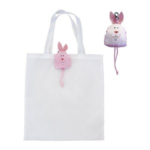 Sac fourre-tout pliable écologique en forme de lapin, personnalisable avec logo imprimé, en nylon et polyester durables pour usage quotidien et publicité - Product Image 1