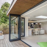 Portes pliantes pour maisons avec grille de fenêtre et panneau en verre double vitrage pour appartement, résistantes au vent