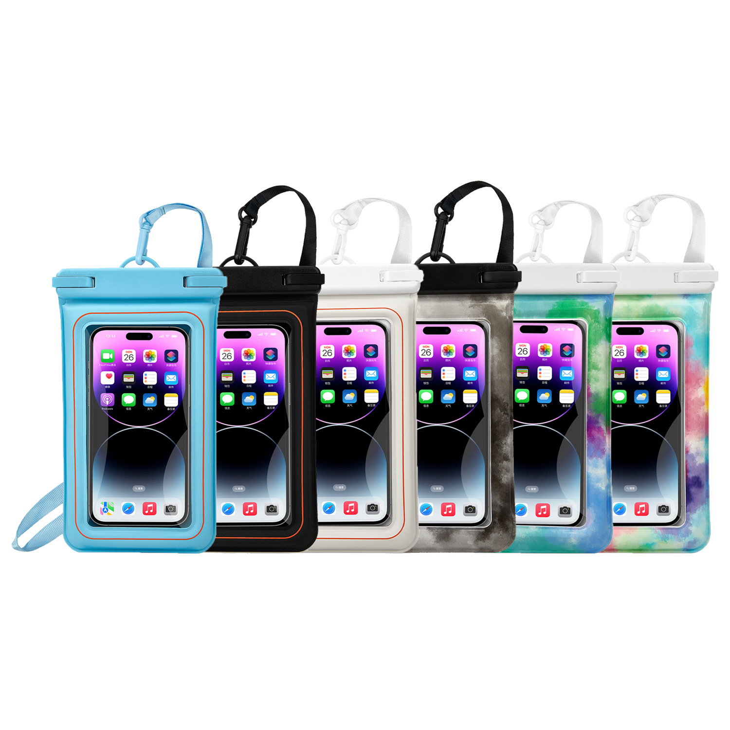 Wholesale IPX8 Floating Waterproof Phone Pouch Eco-Friendly PVC Material Clear Touch Screen Design Sports Phone Strap Universal