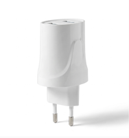 Prise murale standard européenne avec deux ports de charge USB-A DC 5V 2.4A Max, approuvée CE RoHS pour ordinateur portable/PC, caméra et téléphone portable