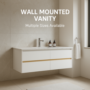 Lavabo da Bagno Sospeso in Ceramica di Lusso Stile Moderno Italiano con Specchio LED e Mobile in Acciaio Inox 304 per Villa - Product Image 3