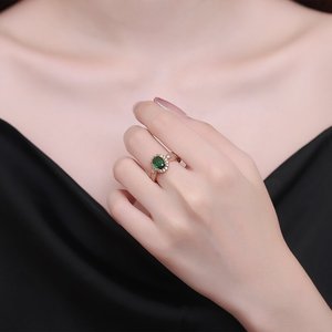 Set di Anelli da Donna in Ottone Placcato Oro Champagne con Zirconi Micro Pavé a Forma di Goccia d'Acqua, Elegante e Raffinato, Multicolore di Alta Qualità - Product Image 2