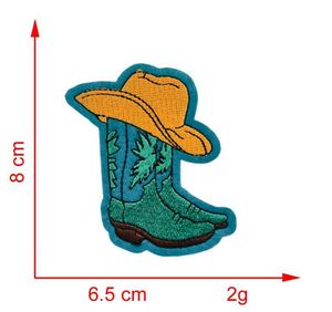 Grande collection de patchs brodés thermocollants en forme de bottes de cowboy et de cowgirl pour la décoration de vêtements, chapeaux et sacs - Product Image 5