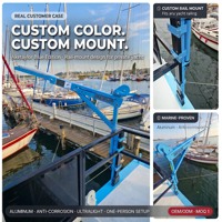 Grue de quai marine pliable en aluminium 400-800 kg pour yacht, bateau, bateau pneumatique, kayak – Système de levage portable pour embarcations