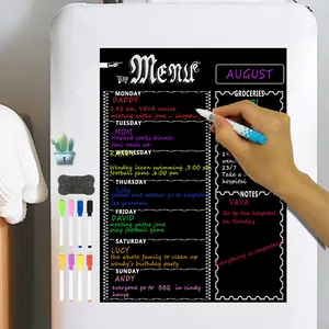 Hoge Kwaliteit Rubber Magneet A3 Gemakkelijk Uitwisbare Droge Wissen Wekelijkse Planner Magnetische Whiteboard Kalender Voor Koelkast