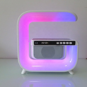 Lonvel G3ลำโพงแม่เหล็กตั้งโต๊ะตั้งโต๊ะ, โคมไฟสร้างบรรยากาศ15W มีไฟ LED นาฬิกาปลุกเครื่องชาร์จไร้สายแบบ3 in 1 - Product Image 5