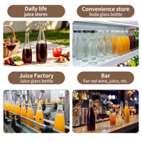 330ml 500ml Maßgefertigte Borosilikat-Glaswasserflasche Großhandel für Limonade Saft Luxuriöses UV-Glasgefäß mit Deckel Mattiertes Glasgefäß