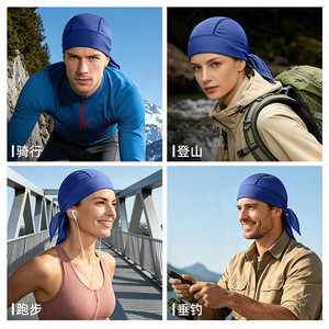 Casquette bandana Pirate, couleur unie, respirante, protection solaire, sangle réglable, couvre-chef pour cyclisme, chapeau de sport pour adulte - Product Image 3