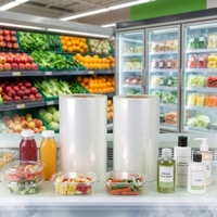 Emballage cosmétique et alimentaire vert, PLA 15 25 Micon, imprimé sur mesure, auto-adhésif, rapport Rohs Reach, fabricant OEM depuis 30 ans