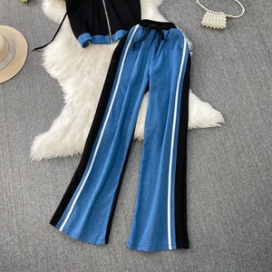Giacca <span class=keywords><strong>con</strong></span> <span class=keywords><strong>cappuccio</strong></span> e Patchwork in Denim <span class=keywords><strong>tuta</strong></span> sportiva alla moda 2025 estiva da <span class=keywords><strong>donna</strong></span> nuovo Set di pantaloni popolari che riducono l'età - Product Image 6