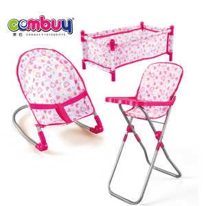 Maison <span class=keywords><strong>de</strong></span> jeu 3 en 1 jouet en plastique rose <span class=keywords><strong>lit</strong></span> chaise bébé <span class=keywords><strong>poupée</strong></span> ensemble - Product Image 6