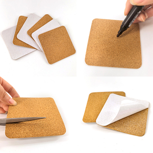 Posavasos de <span class=keywords><strong>corcho</strong></span> <span class=keywords><strong>autoadhesivo</strong></span> de alta calidad, almohadilla de <span class=keywords><strong>corcho</strong></span> autoadhesiva, <span class=keywords><strong>corcho</strong></span> <span class=keywords><strong>autoadhesivo</strong></span> personalizado con hoja trasera - Product Image 2