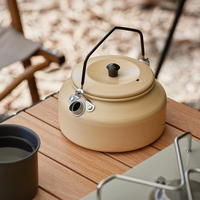 Théière personnalisée 1L portable légère en argent ensemble de cuisine de camping bouilloire à café de camping avec bouilloire