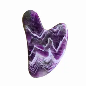 Аметист в форме сердца, нефрит, гуаша, хрустальный камень для лица, гуаша для терапии лица, массажный инструмент для гуаша