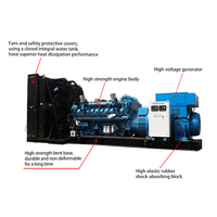 Générateur diesel haute tension 500 kVA 1000 kVA 1200 kVA, triphasé, régulation de tension haute précision, pour alimentation de secours